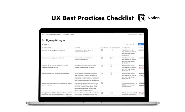 UX best practices checklist